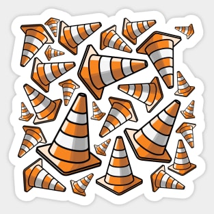 Traffic Cone - Orange and White Pattern Sticker